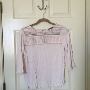 Pale Blush Pink 3/4 Sleeve Top
